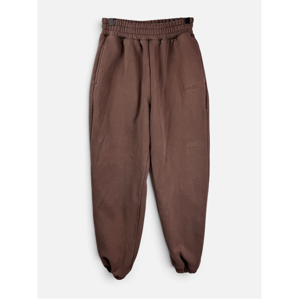 Comfrt Sweatpants Unisex Small Brown Heavyweight Fleece Joggers